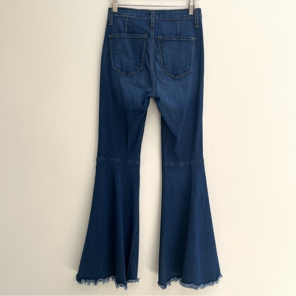 Judy Blue Flare Jeans High Rise Raw Hem Medium Wash Size 28 - Picture 6 of 12